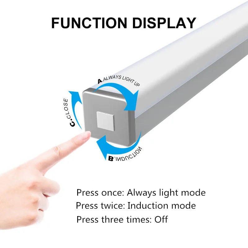 Luce LED Sotto Pensile con Sensore di Movimento - Lampada Ricaricabile USB-C