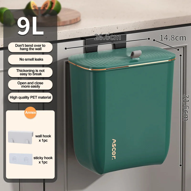 Pattumiera Sospesa Design Elegante con Coperchio