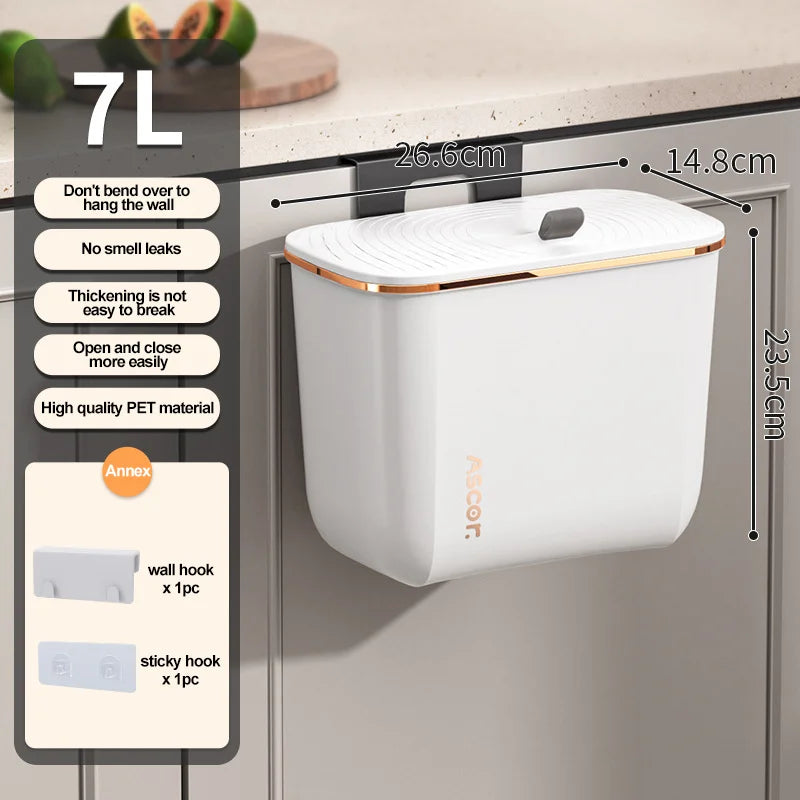 Pattumiera Sospesa Design Elegante con Coperchio