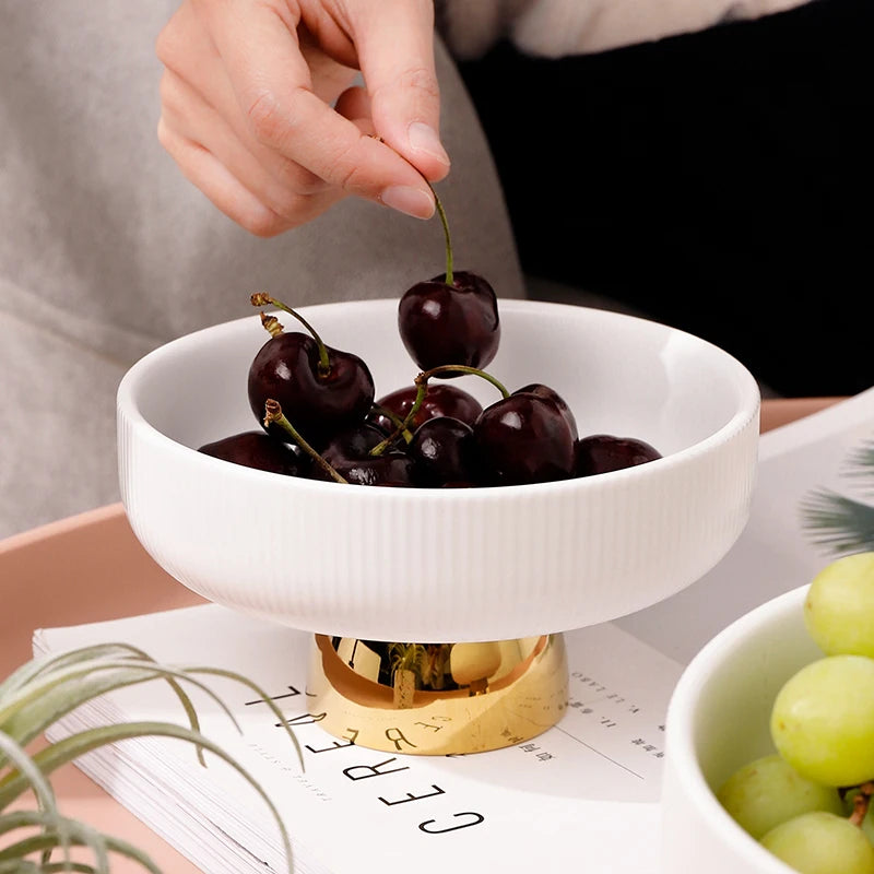 Fruttiera di Lusso con Piedistallo Oro