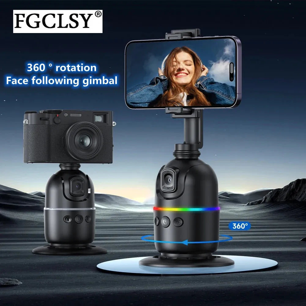 Gimbal Smart IA 360° – Supporto Telefono con Tracciamento Facciale Automatico per Video e Vlog