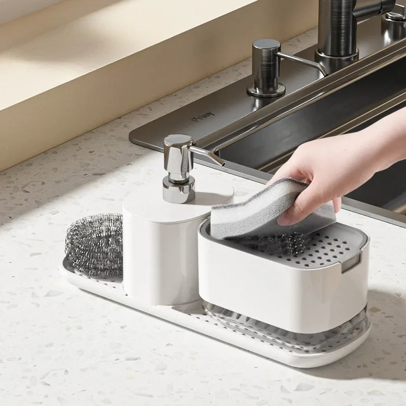 Organizer Lavello con Dispensatore di Sapone Grigio