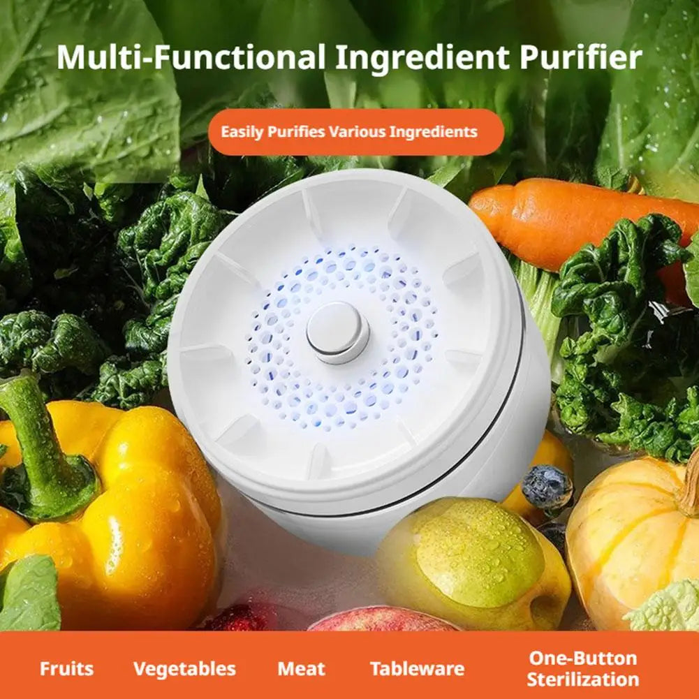 Purificatore di Frutta e Verdura a Ultrasuoni - Dispositivo Ionico Portatile IPX7 per Lavaggio Alimenti