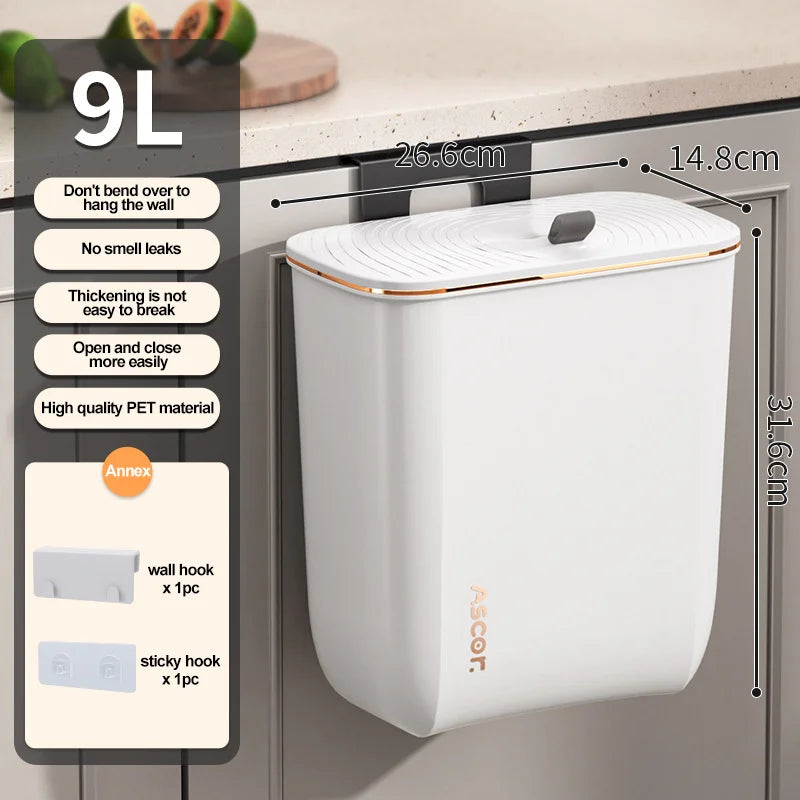 Pattumiera Sospesa Design Elegante con Coperchio
