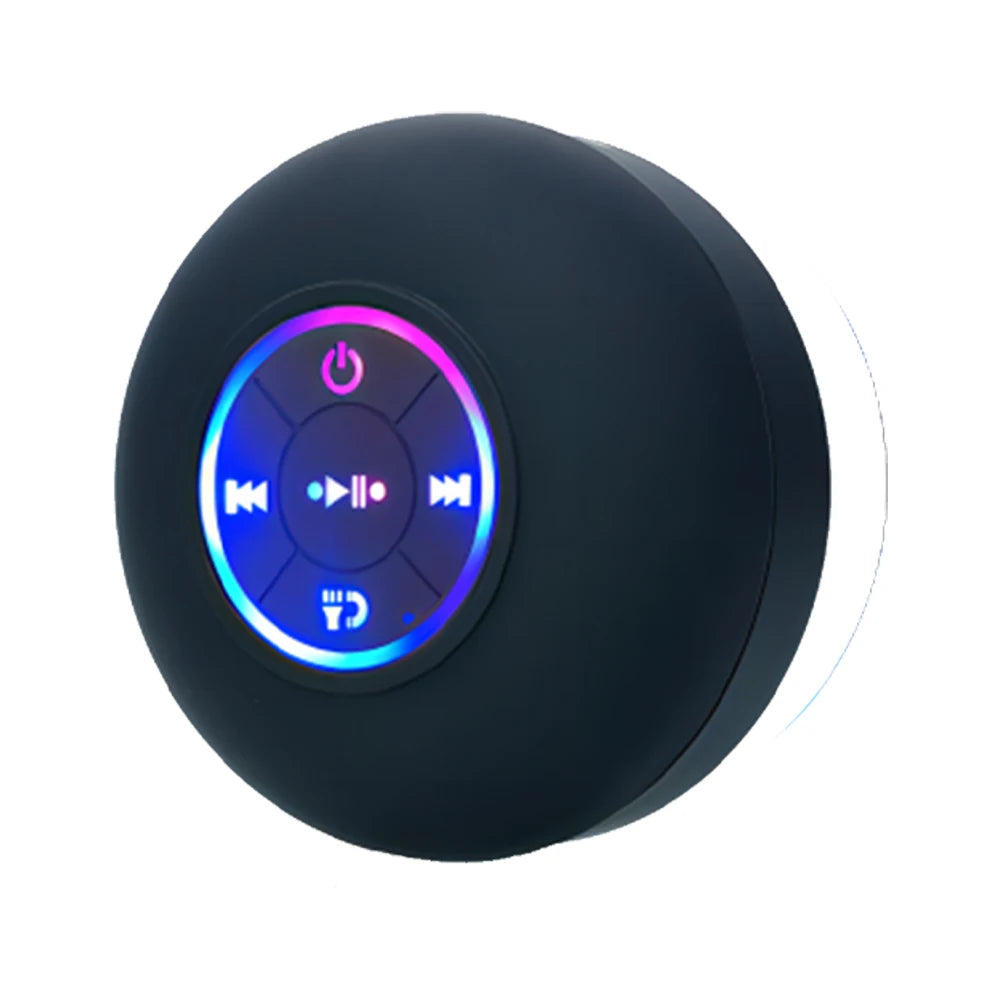Cassa Bluetooth da Doccia Impermeabile - Altoparlante Wireless Portatile con Ventosa e Luci LED