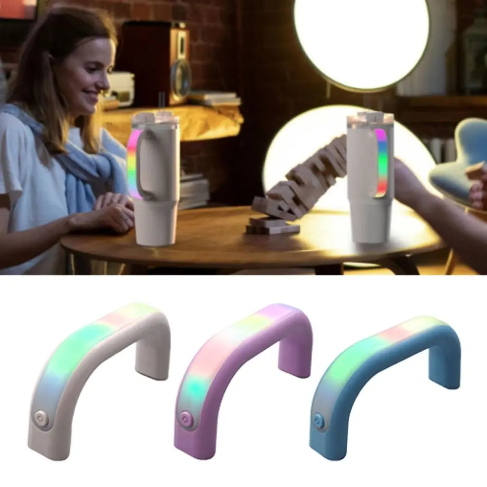 Creative Colorful Light Luminous Water Cup Handle Reusable ABS LED Light-Up Bottle Handle Waterproof Led Light Cup Grip Bar