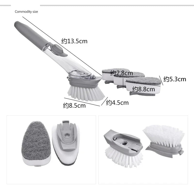 Spazzola Cucina 2 in 1 con Dosatore Sapone
