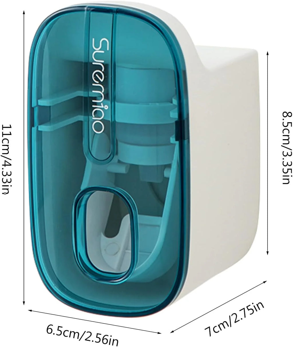 Dispenser Automatico di Dentifricio a Parete - Porta Spazzolini da Bagno Salvaspazio Senza Fori