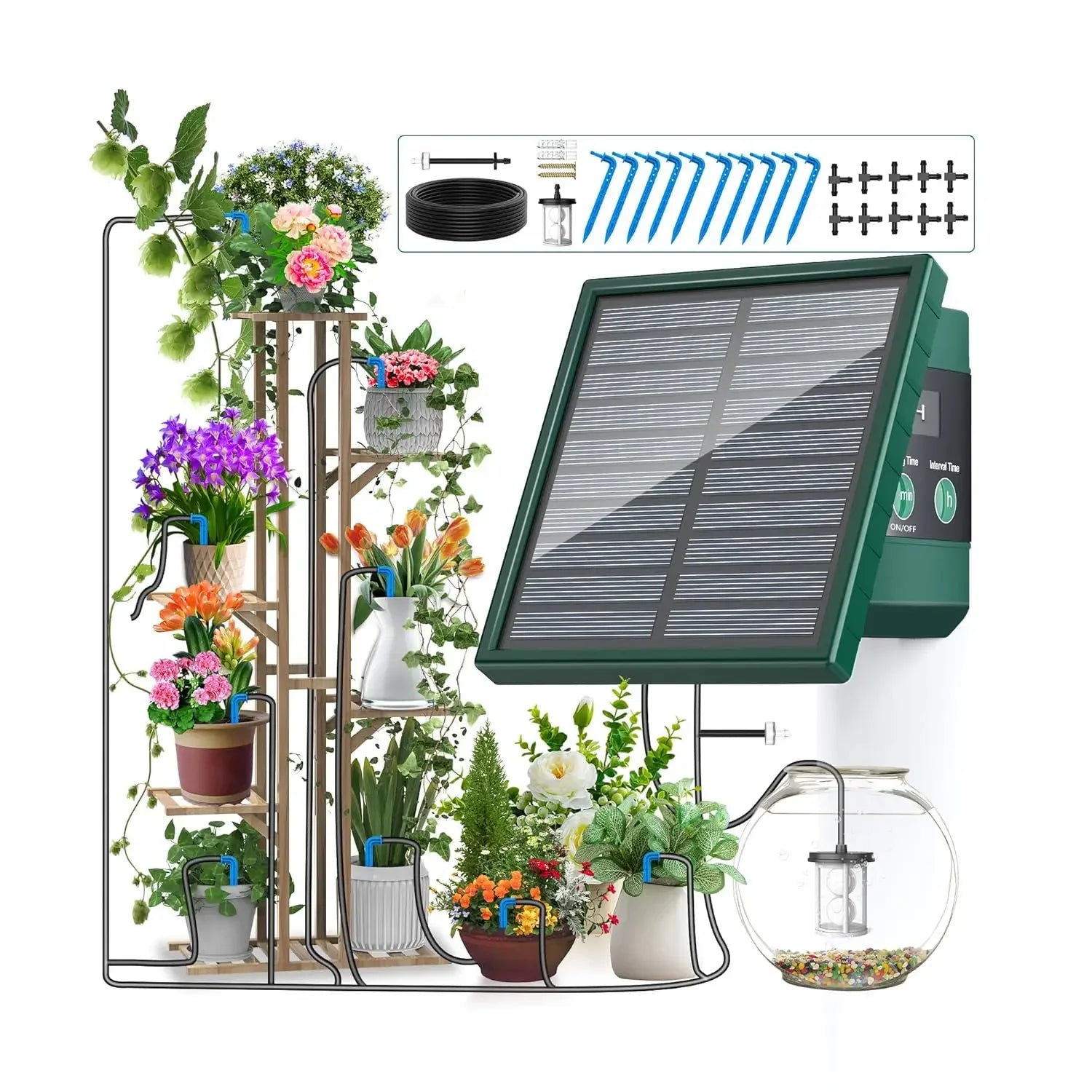 Kit di Irrigazione a Goccia Solare Automatico