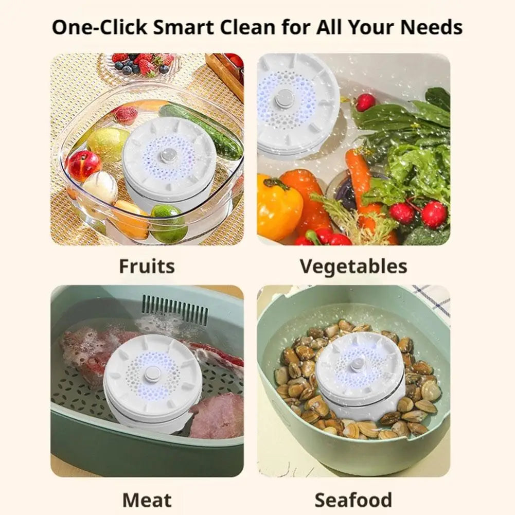Purificatore di Frutta e Verdura a Ultrasuoni - Dispositivo Ionico Portatile IPX7 per Lavaggio Alimenti