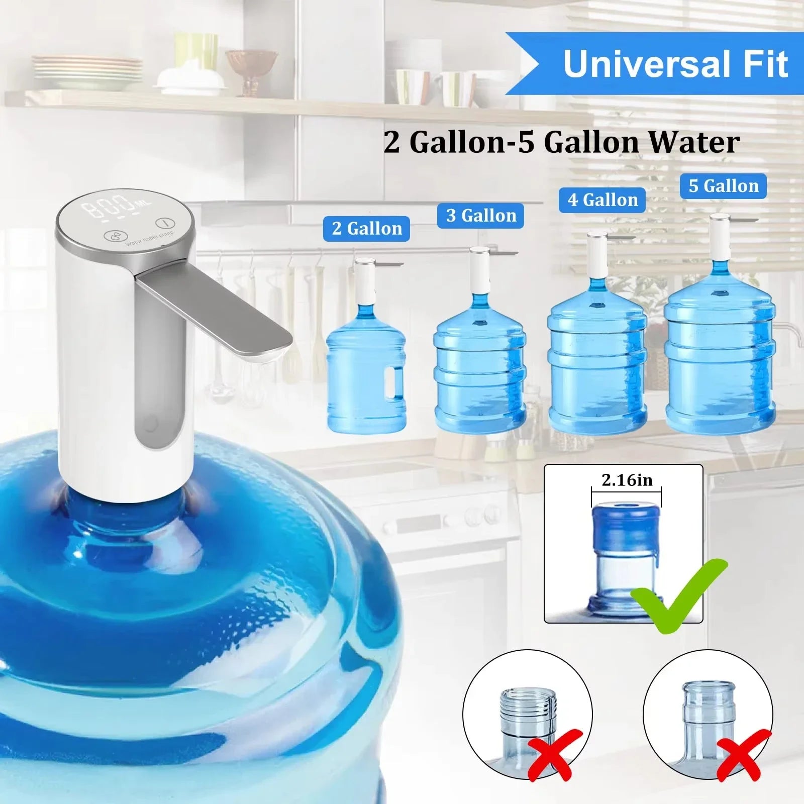 Pompa Elettrica per Acqua con Display LED – Dispenser Automatico Pieghevole Ricaricabile USB-C