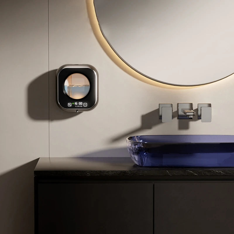 Dosatore Automatico di Sapone con Sensore e Display LED - Dispenser da Parete Ricaricabile per Bagno e Cucina