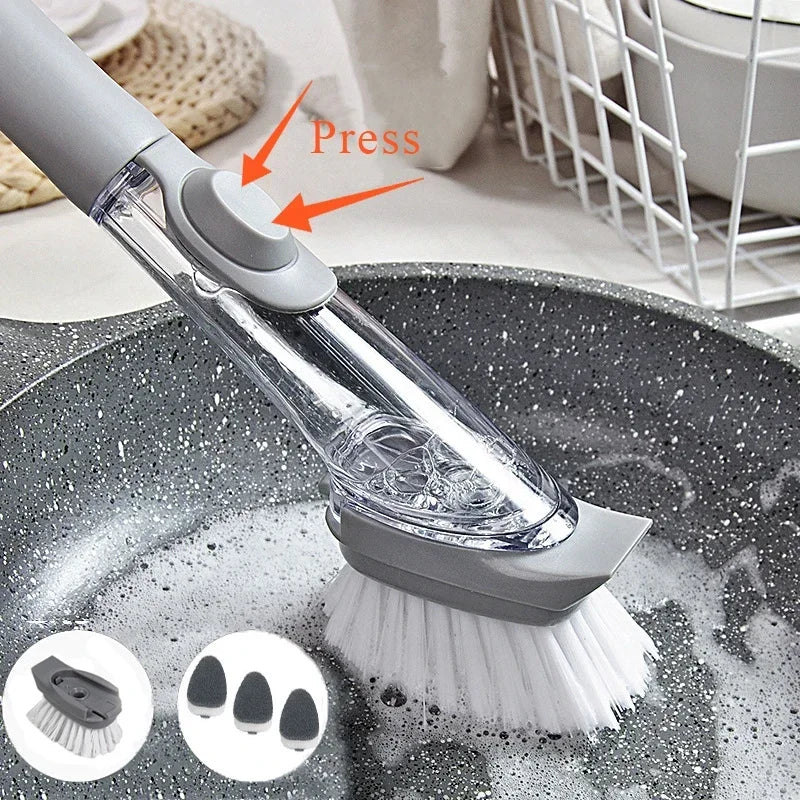 Spazzola Cucina 2 in 1 con Dosatore Sapone